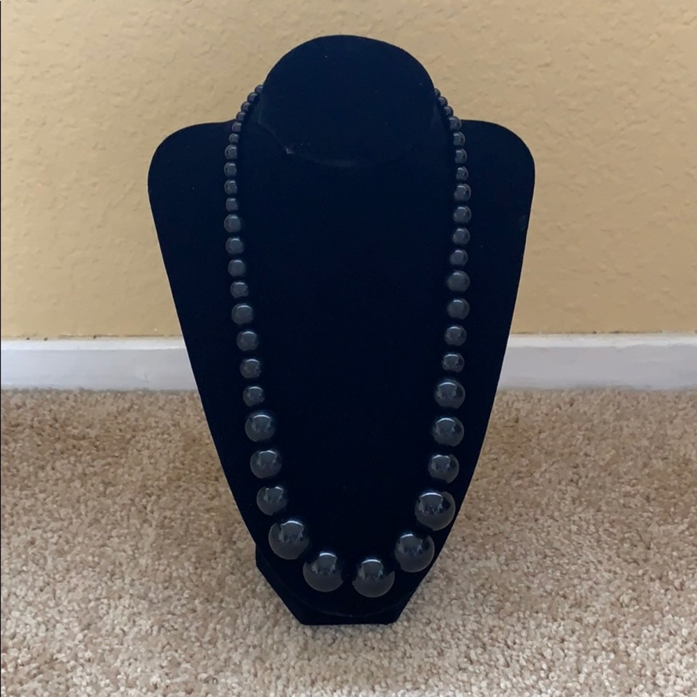 Black Plastic Bead Necklace